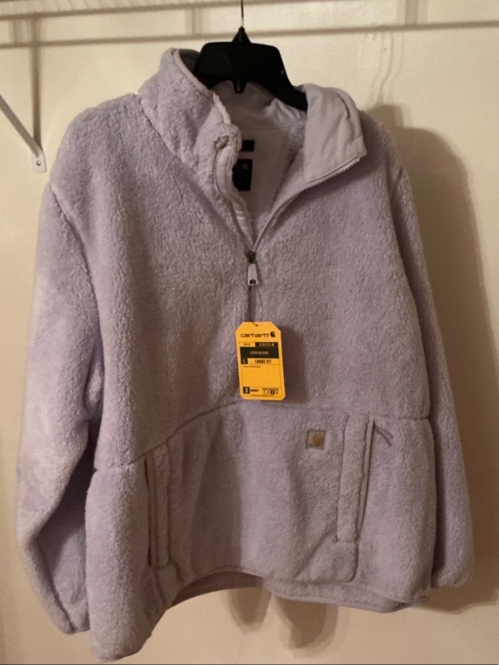 Carhartt Women's Light Lavender Sherpa Pull-Over Quarter Zip